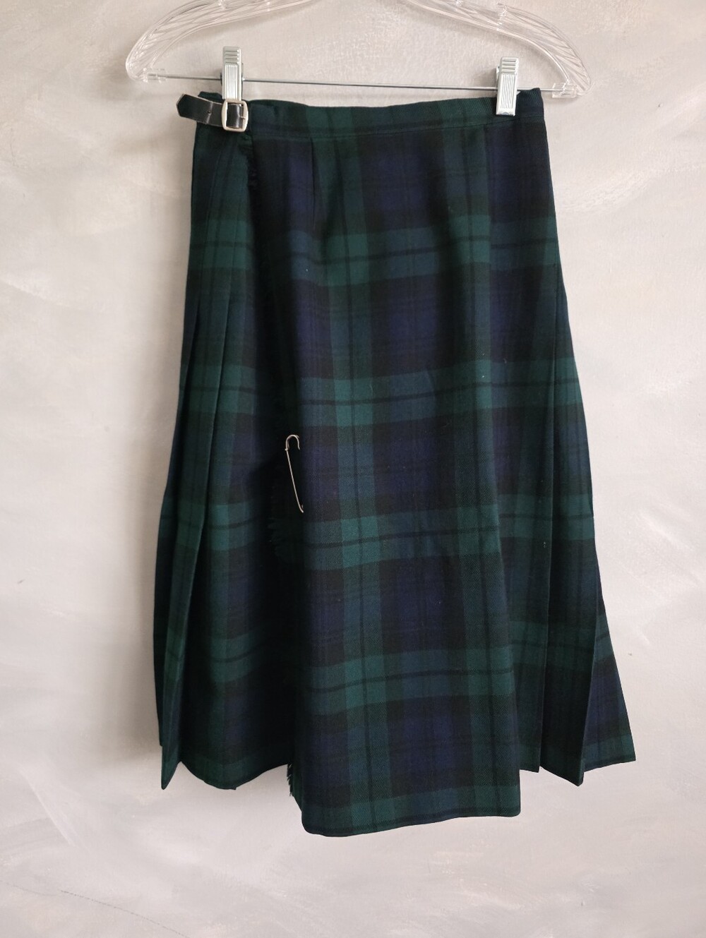 Vintage Kinloch Anderson Scottish Wool Black Watch Kilt Skirt Sz 8